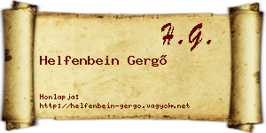 Helfenbein Gergő névjegykártya